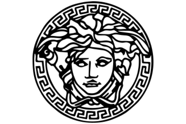 Stylized Portrait of a Woman with a Greek-Inspired Design