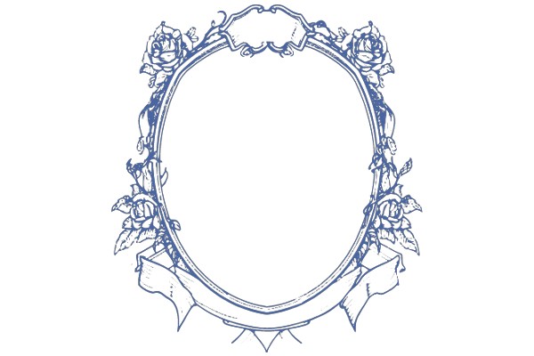 Elegant Blue Floral Oval Decoration