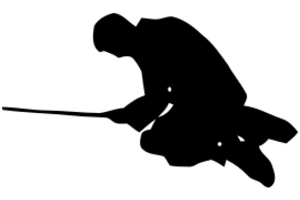 Silhouette of a Person with a Stick