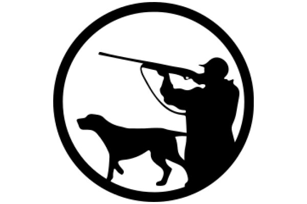 A Silhouette of a Hunter and His Dog