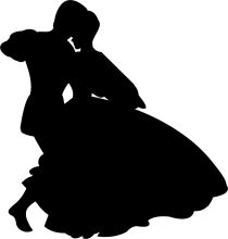 Silhouette of a Couple in a Dance Position