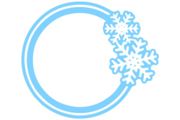 Stylized Blue Snowflake with a Curved Line