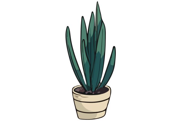 A Digital Illustration of a Cactus in a Pot