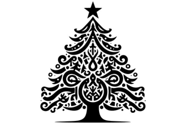 Stylized Christmas Tree with Star Topper