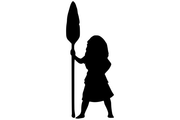 Silhouette of a Person Holding a Paddle