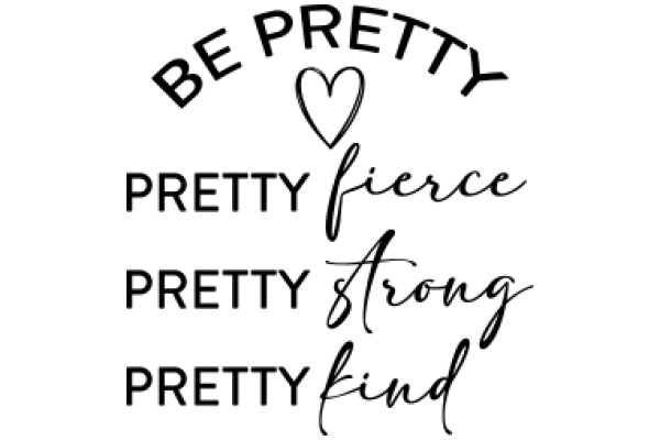 Inspirational Quote Poster: 'Be Pretty, Be Fierce, Be Strong, Be Kind'