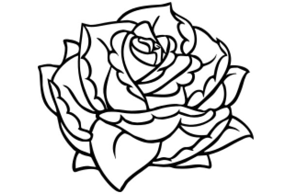 A Line Drawing of a Rose