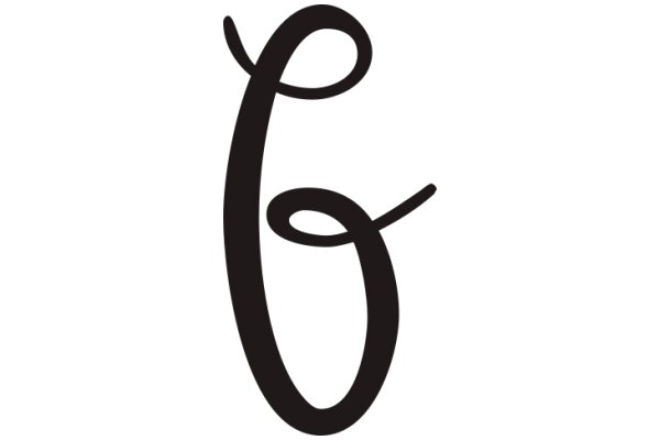 Stylized Black Letter 'C' with a Swirl Design