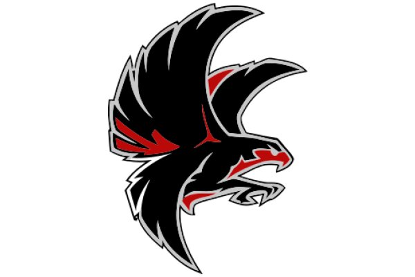 Stylized Black and Red Eagle Logo