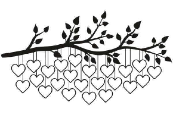 Silhouette of a Tree with Heart-Shaped Leaves