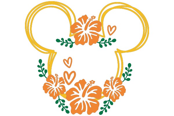 Whimsical Floral Design with Mickey Mouse Ears