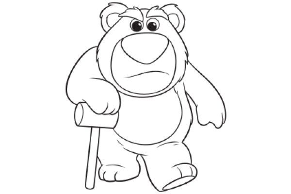 A Whimsical Scene: A Bear with a Cane