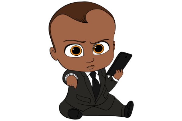 A Stylish Cartoon Character with a Phone