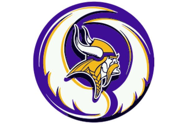 Viking Logo with Purple and Yellow Design