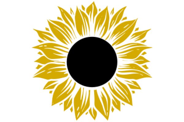 Stylized Sunflower Design with a Black Center