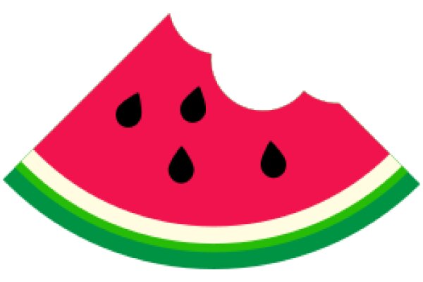 Vibrant Watermelon Illustration with a Bite Taken Out