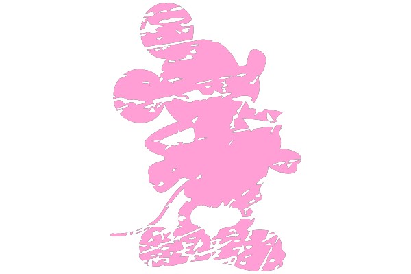 Pink Silhouette of Mickey Mouse: A Classic Character in a Modern Twist