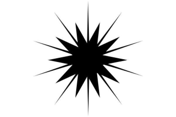 Stylized Black Starburst on White Background