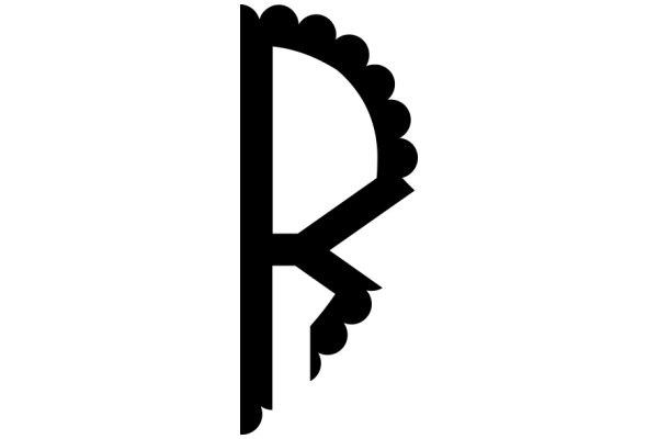 Stylized Letter 'R' with Decorative Border