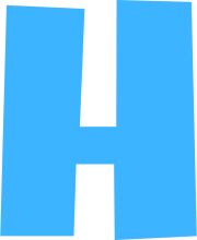 Stylized Blue Letter 'H' on a White Background