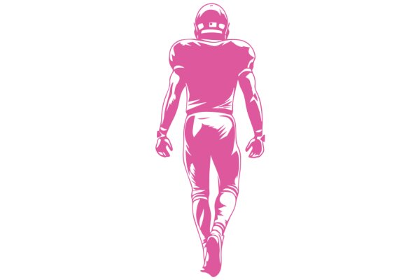 Football Player in Motion: A Pink Silhouette