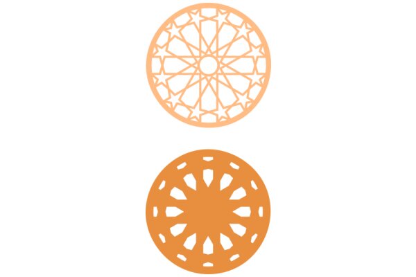 Two Beautiful Orange Patterns: A Round Design and a Star-like Shape