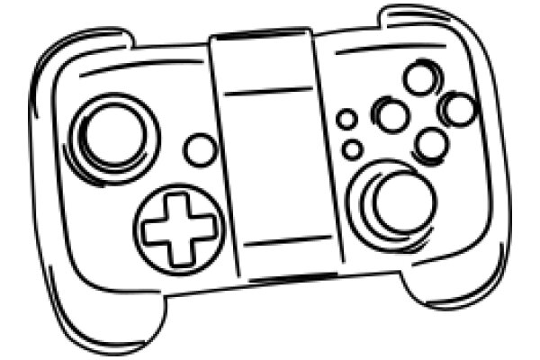 A Simple Line Drawing of a Game Controller