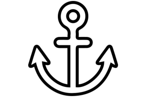 Simplistic Line Drawing of an Anchor