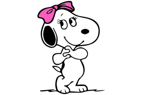 Snoopy's Playful Pink Bow