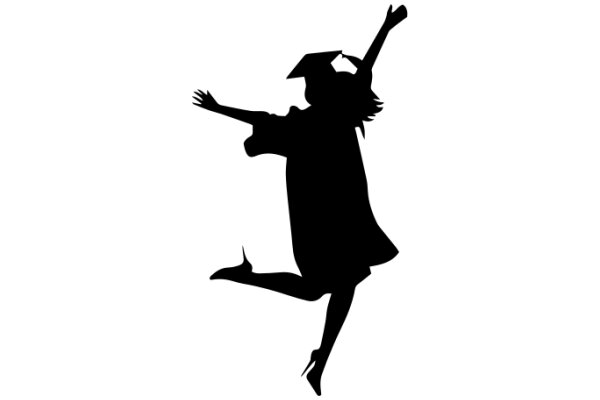 Silhouette of a Graduate Celebrating Success