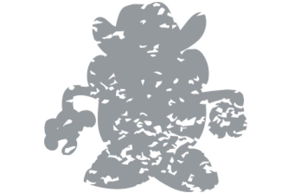 Gray Silhouette of a Cartoon Character