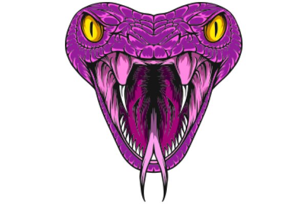 Vivid Illustration of a Purple Python with a Yellow Eye