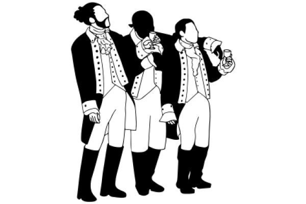 Three Gentlemen in Historical Attire