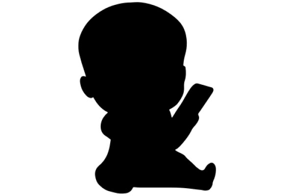 Silhouette of a Child with a Phone