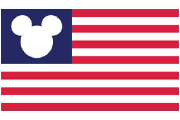 United States Flag with Mickey Mouse Ears