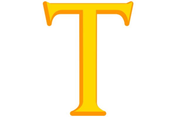 Simplistic Yellow Letter T on a White Background