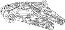 A Detailed Line Drawing of a Millennium Falcon