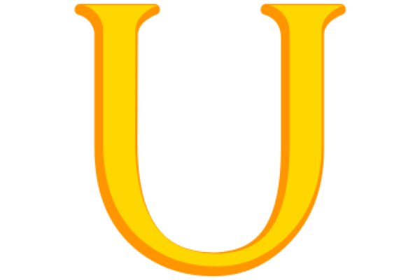 Simplistic Yellow Letter 'U' on a White Background