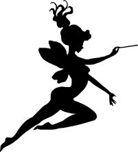 Silhouette of a Female Fairy with a Wand