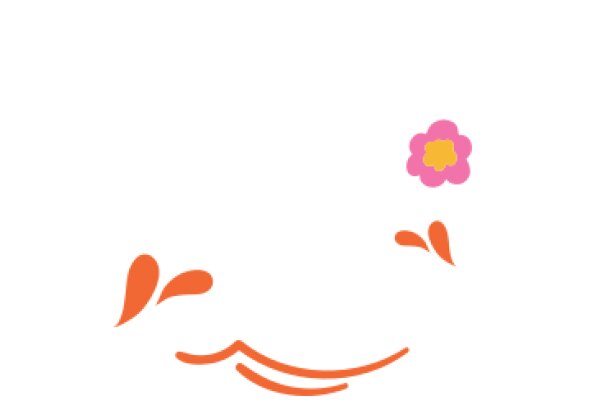 A Smiling Face with a Pink Flower and Orange Leaves