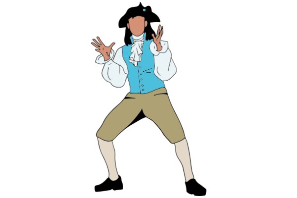 A Cartoon Character in a Historical Costume, Striking a Pose