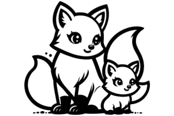 A Whimsical Tale of a Fox and a Cat: A Illustration