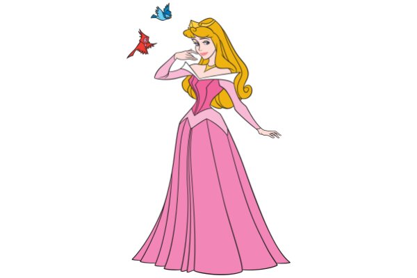 A Whimsical Princess in a Pink Gown