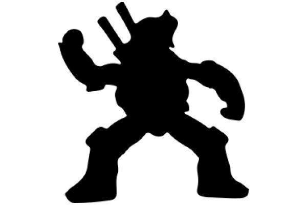 Silhouette of a Robot with a Gun