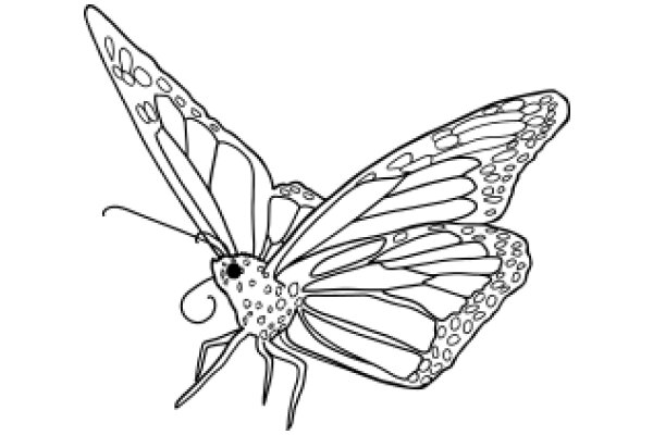 Stylized Line Drawing of a Butterfly