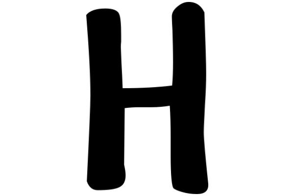 Pixellated Letter H on a White Background