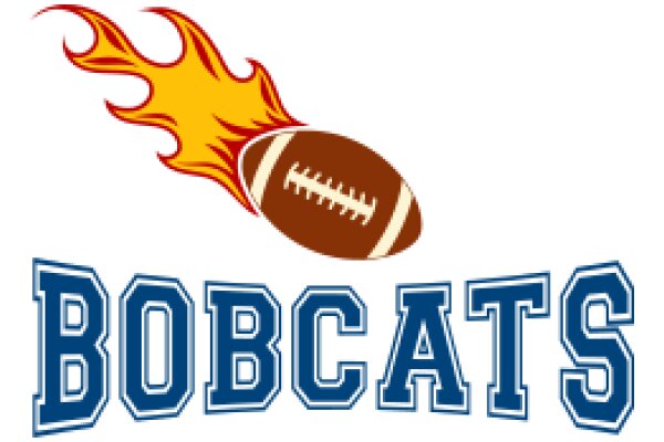 Bobcats Football Team Logo with Flaming Football