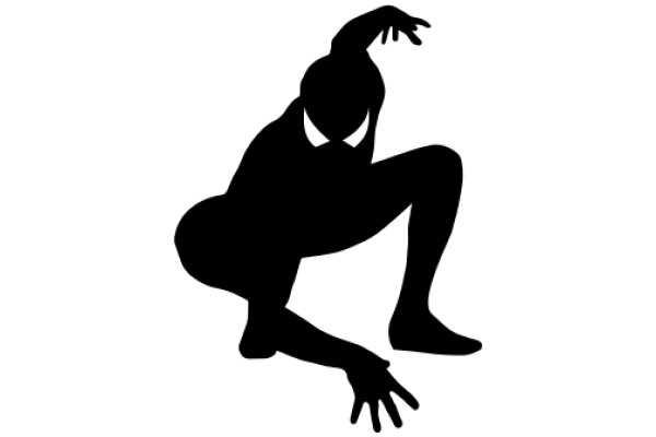 Silhouette of a Spider-Man-like Figure in a Crouched Position