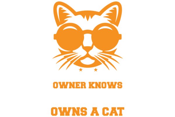 Orange Cat Logo with Text: Owner Knows Owns a Cat