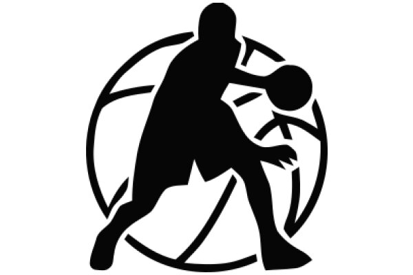 Silhouette of a Basketball Player in Action